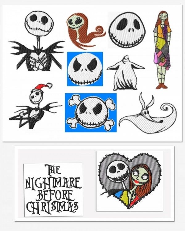 Nightmare Before Christmas Embroidery Designs Set 1