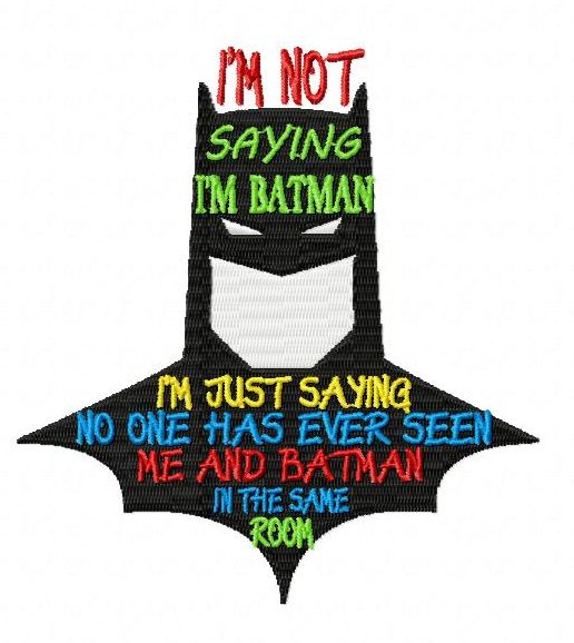 Funny Batman Embroidery Design