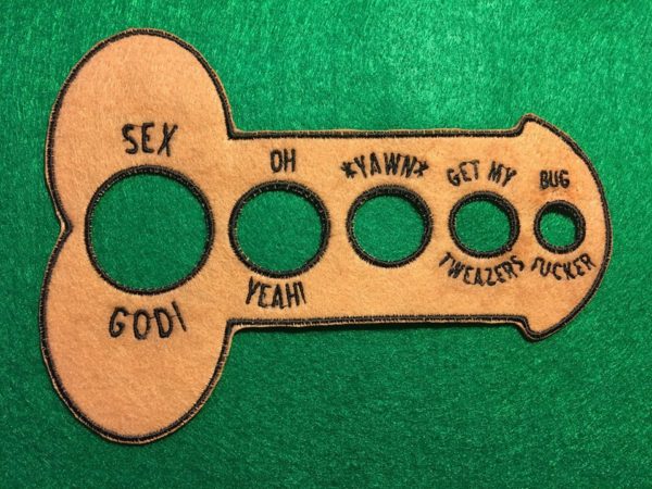 stitched out Funny Penis Measure Tool Embroidery Design