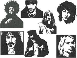 Rock N Roll Legends Embroidery Designs