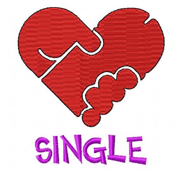 Single man's valentine embroidery design logo