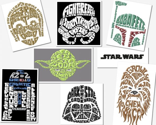 star-wars-text-art-embroidery-designs set (2 sizes)