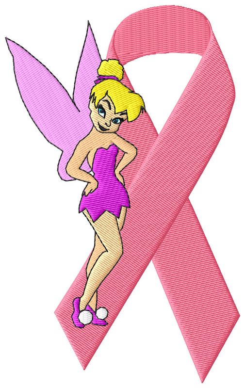 Tinkerbell Cancer Embroidery Design
