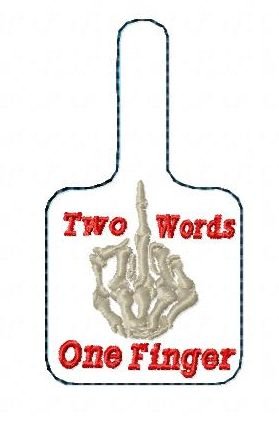 Two Words Key Fob Embroidery Design