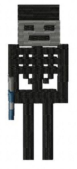 Minecraft Wither Skeleton Embroidery Design