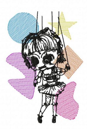 Zombie Doll Puppet Embroidery Design